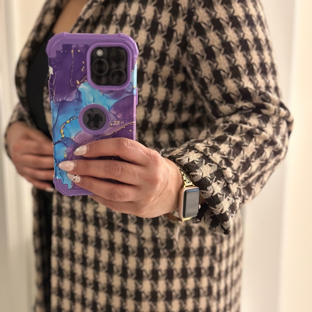 Houndstooth brown and tan coat